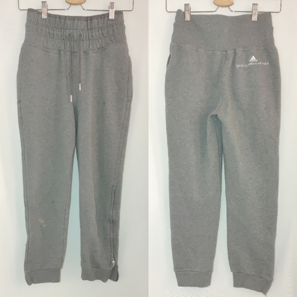Adidas by Stella McCartney Sweatpants Joggers Zippered Ankle XS Gray Fleece